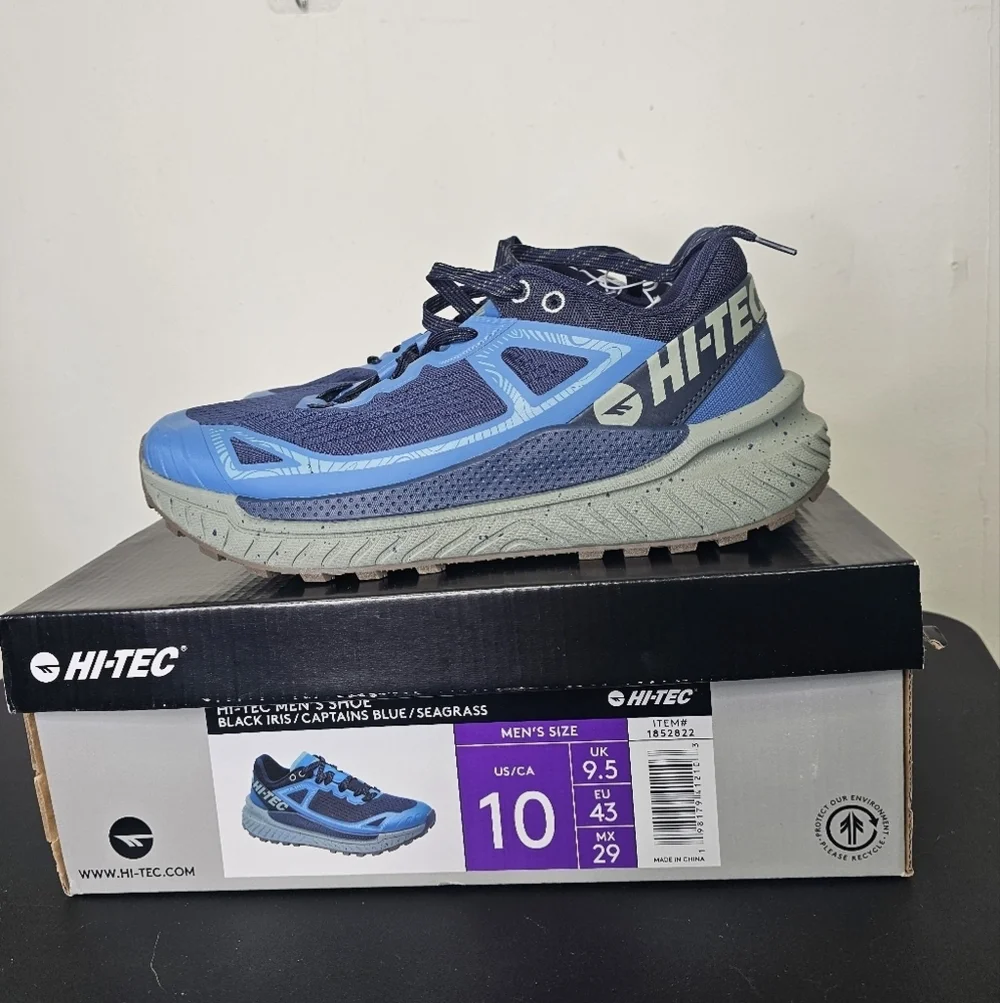 Hi-Tec Men's Shoes Black IRIS Captains Blue Seagrass Size 10